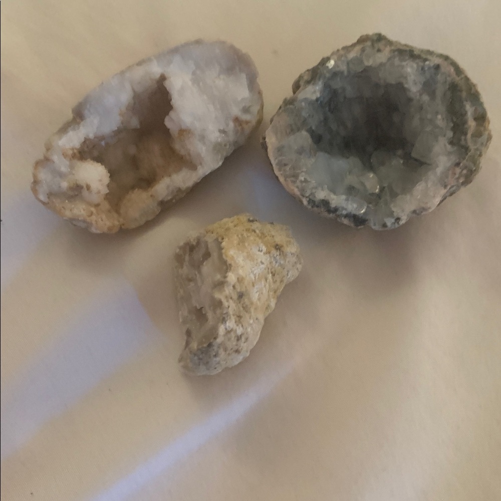 Natural Geode Crystal Trio